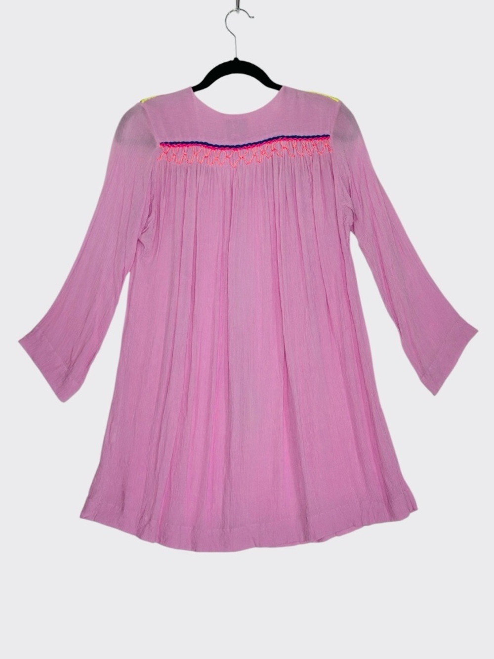 Pia Pauro Pink Embroidered Swim Cover-Up Tunic XS Boho Tassel Dress - Picture 9 of 14